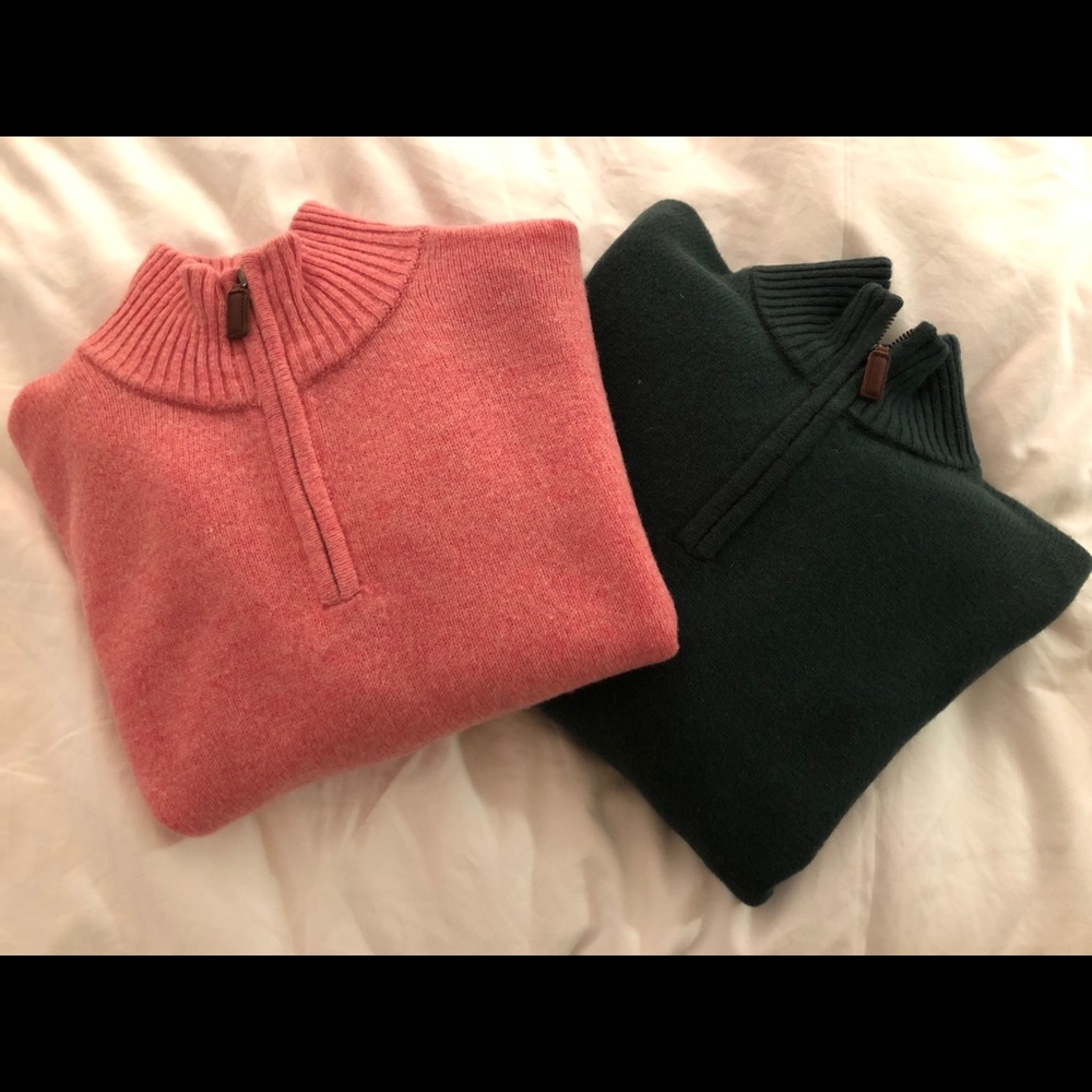 Bonobos Half Zip Sweater 100% Lambswool